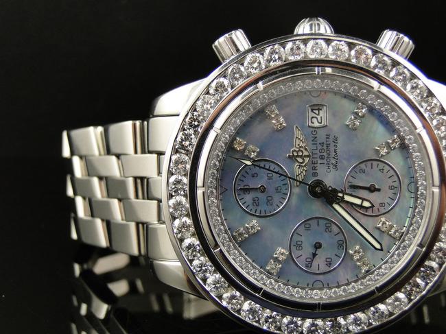 Breitling Stainless Steel Custom Mens Windrider Evolution A13356 45 Mm Diamond Ct Watch Breitling Stainless Steel Custom Mens Windrider Evolution A13356 45 Mm Diamond Ct Watch