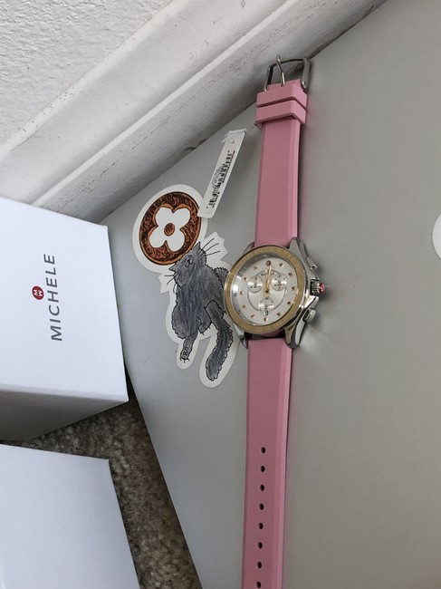 Michele Gold Cape Stainless Pink Topaz Watch Michele Gold Cape Stainless Pink Topaz Watch