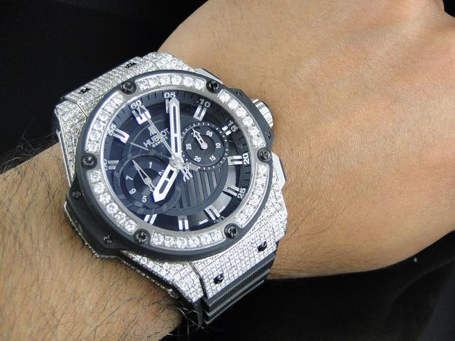 Hublot Stainless Steel Big Bang King Power Reserve Diamond 13 Ct Watch Hublot Stainless Steel Big Bang King Power Reserve Diamond 13 Ct Watch