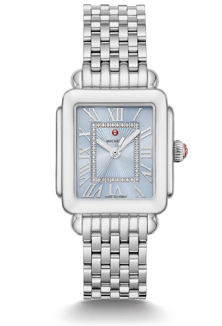 Michele Silver Deco Madison Mid Stainless Diamond Mww06g000029 Watch Michele Silver Deco Madison Mid Stainless Diamond Mww06g000029 Watch