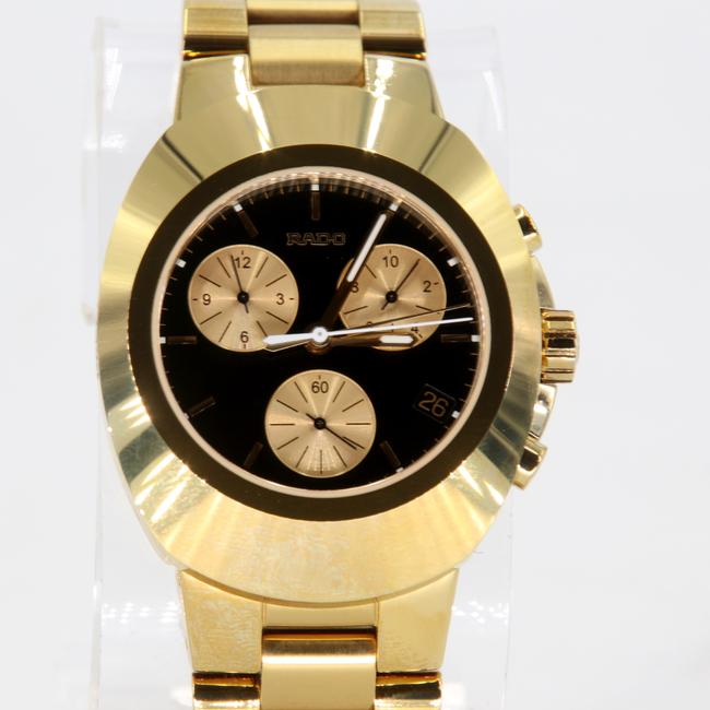 Rado Gold Diastar Chronograph Plated Black Dial Date Dial Oversize Watch Rado Gold Diastar Chronograph Plated Black Dial Date Dial Oversize Watch