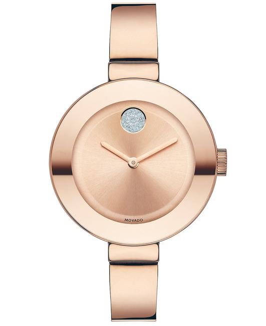 Movado Gold Rose Stainless Steel Bangle Crystal Dot Womens 3600202 Watch Movado Gold Rose Stainless Steel Bangle Crystal Dot Womens 3600202 Watch