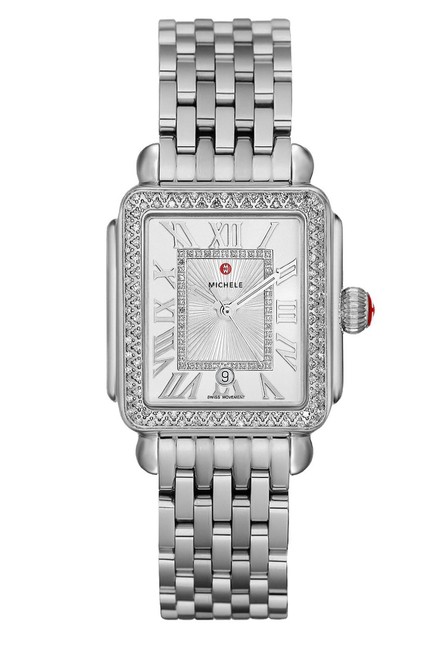 Michele Silver Deco Madison Mid Diamond Mww06g000001 Watch Michele Silver Deco Madison Mid Diamond Mww06g000001 Watch
