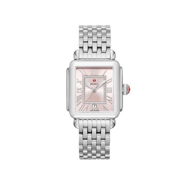 Michele Silver Deco Stainless Madison Pink Blush Diamond Mww06t000172 Watch Michele Silver Deco Stainless Madison Pink Blush Diamond Mww06t000172 Watch