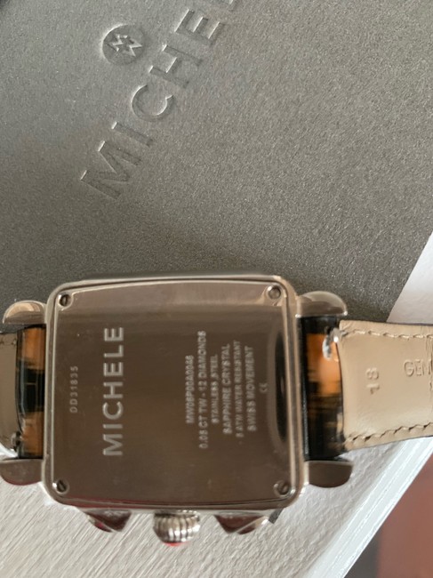 Michele Stainless Steel and Mother Of Pearl Face Silver Deco Diamond Dial Model Mww06p00014 Watch Michele Stainless Steel and Mother Of Pearl Face Silver Deco Diamond Dial Model Mww06p00014 Watch