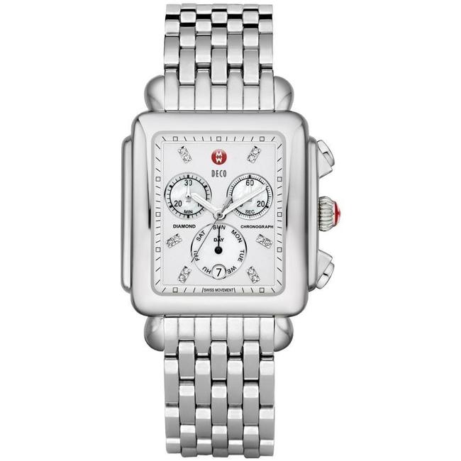 Michele Silver Stainless Steel Deco Mother Of Pearl Diamond Mww06z000012 Watch Michele Silver Stainless Steel Deco Mother Of Pearl Diamond Mww06z000012 Watch