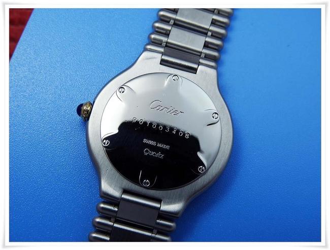 Cartier Ivory with Blue Steel Hands W Midsize Must De 21c 18kgp & St.steel Quartz W/Bracelet Watch Cartier Ivory with Blue Steel Hands W Midsize Must De 21c 18kgp & St.steel Quartz W/Bracelet Watch