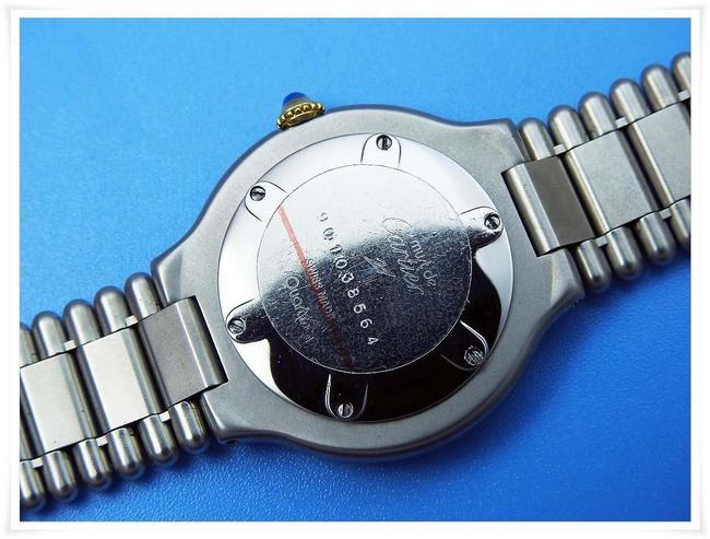 Cartier Ivory with Blue Steel Hands W Midsize Must De 21c 18kgp & St.steel Quartz W/Bracelet Watch Cartier Ivory with Blue Steel Hands W Midsize Must De 21c 18kgp & St.steel Quartz W/Bracelet Watch