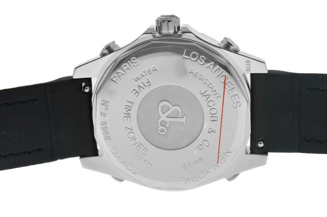 Jacob & Co. Silver Unisex Five 5 Time Zone Jcm-29 Stainless Steel 40mm Watch Jacob & Co. Silver Unisex Five 5 Time Zone Jcm-29 Stainless Steel 40mm Watch