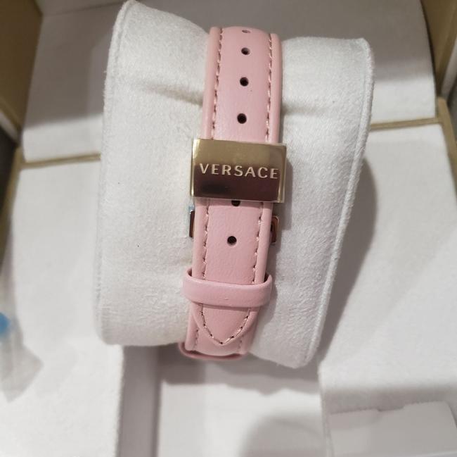 Versace Pink Goldtone Stainless Steel and Leather Strap Dial Watch Versace Pink Goldtone Stainless Steel and Leather Strap Dial Watch