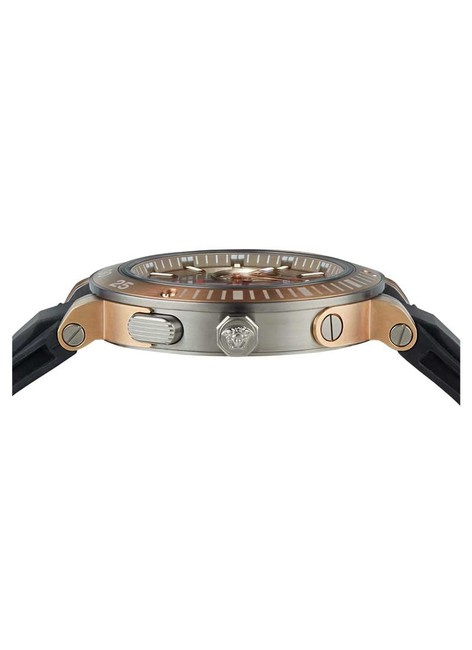 Versace Black/Brown Vcn030017 V-extreme Chronograph Dial Rubber Strap Watch Versace Black/Brown Vcn030017 V-extreme Chronograph Dial Rubber Strap Watch
