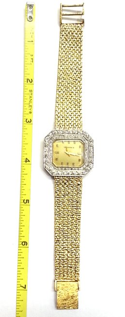 Longines Vintage 14 Karat Yellow Gold with 2 Ct.tw. Diamonds Mechanical Movement Watch Longines Vintage 14 Karat Yellow Gold with 2 Ct.tw. Diamonds Mechanical Movement Watch