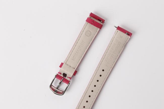 Michele Pink Leather Wrist Band Strap Watch Michele Pink Leather Wrist Band Strap Watch