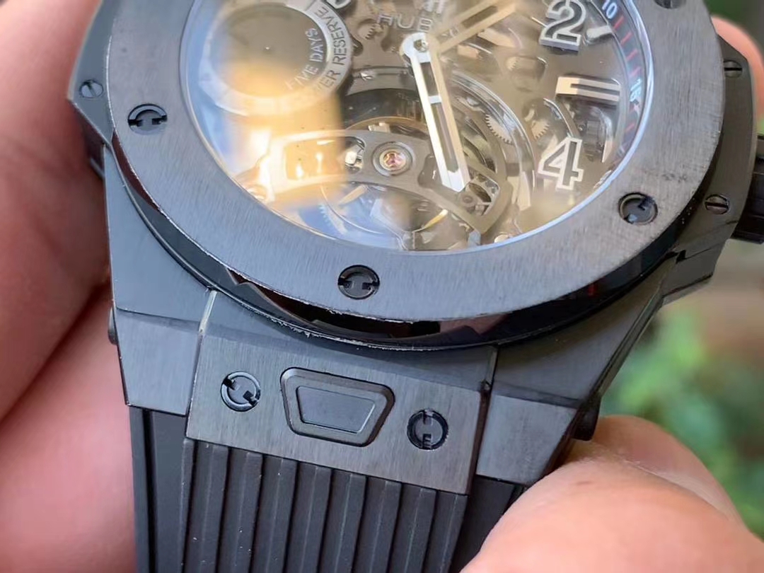 BIG BANG TOURBILLON KING 45MM PVD MJF BEST EDITION SKELETON DIAL ON BLACK RUBBER STRAP