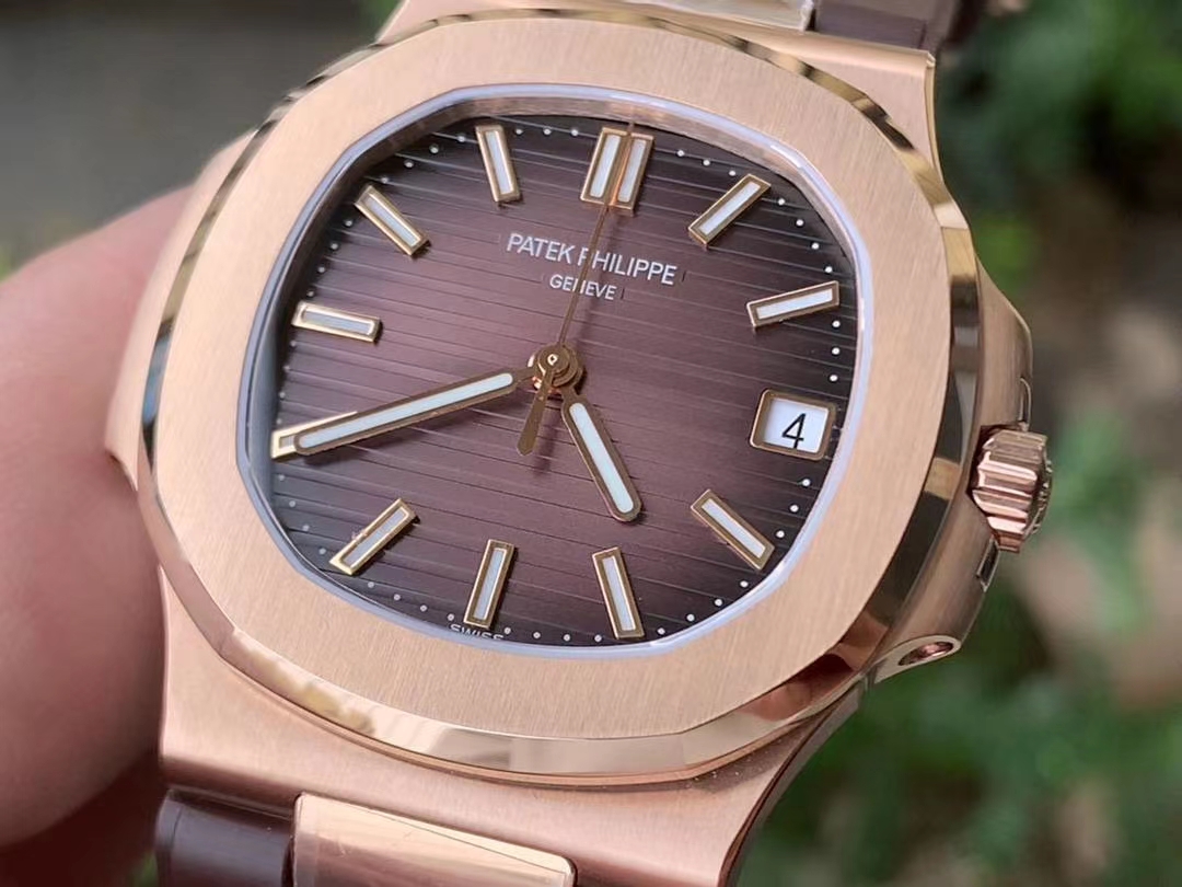NAUTILUS 5711 RG GRF 1:1 BEST EDITION BROWN TEXTURED DIAL ON BROWN LEATHER STRAP 324CS NAUTILUS 5711 RG GRF 1:1 BEST EDITION BROWN TEXTURED DIAL ON BROWN LEATHER STRAP 324CS