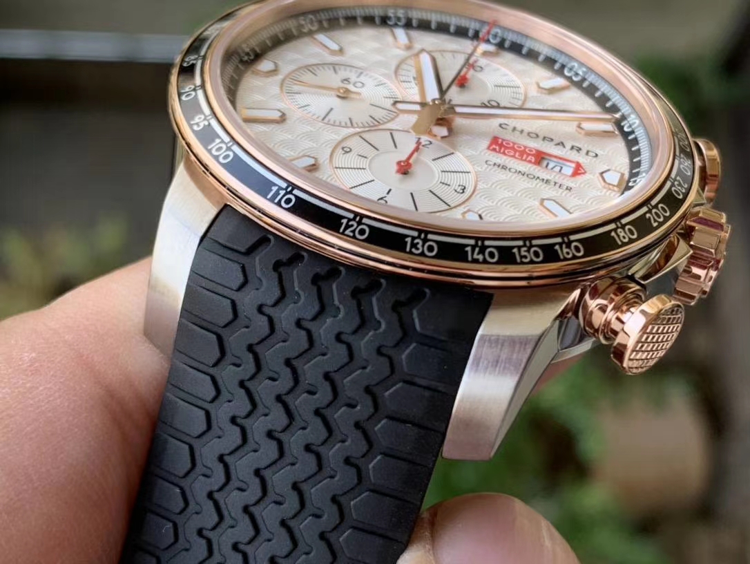 MILLE MIGLIA 168571 SS/RG V7F 1:1 BEST EDITION WHITE DIAL ON BLACK RUBBER STRAP A7750 MILLE MIGLIA 168571 SS/RG V7F 1:1 BEST EDITION WHITE DIAL ON BLACK RUBBER STRAP A7750