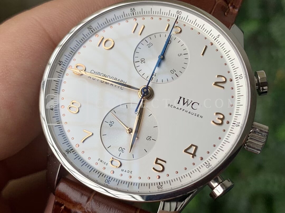 PORTUGUESE CHRONO IW371604 ZF 1:1 BEST EDITION WHITE DIAL ON BROWN LEATHER STRAP A69355 PORTUGUESE CHRONO IW371604 ZF 1:1 BEST EDITION WHITE DIAL ON BROWN LEATHER STRAP A69355