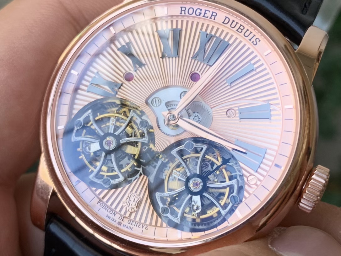 HOMMAGE DOUBLE FLYING TOURBILLON RG JBF GOLD DIAL ON BLACK CROCO LEATHER STRAP HOMMAGE DOUBLE FLYING TOURBILLON RG JBF GOLD DIAL ON BLACK CROCO LEATHER STRAP