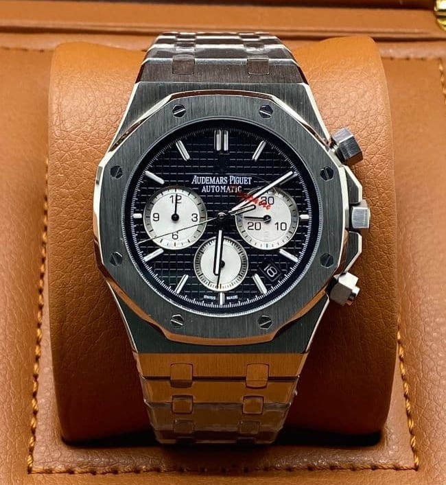 Audemars Piguet Royal Oak Chrono Silver Black Dial White Chrono