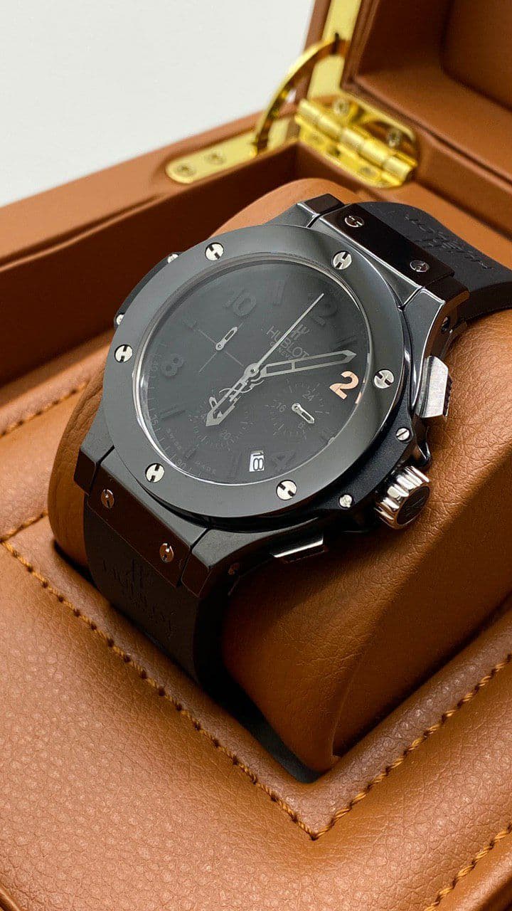 Hublot Full Black Chrono Hight Version on Black Rubber Strap