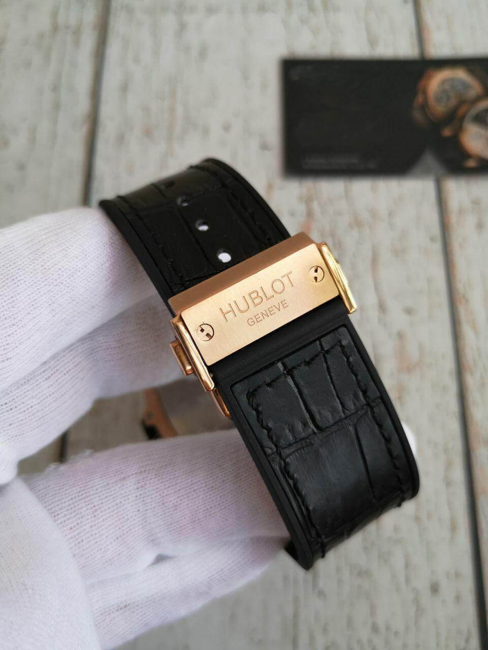 Hublot Spirit Gold Case Black Leather Strap