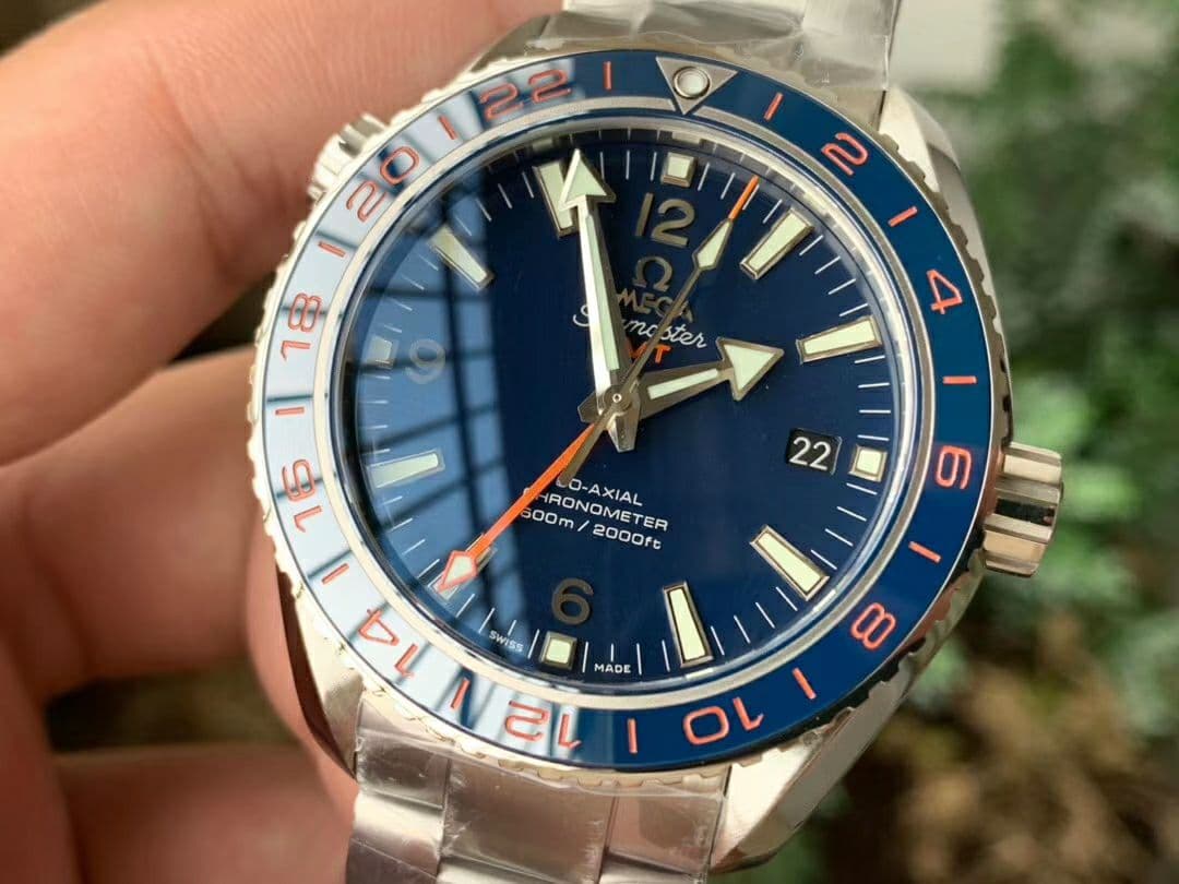 Planet Ocean 600M GMT 43.5mm VSF 1:1 Best Edition Blue Dial Blue Ceramic Bezel on SS Bracelet A8605 Super Clone Planet Ocean 600M GMT 43.5mm VSF 1:1 Best Edition Blue Dial Blue Ceramic Bezel on SS Bracelet A8605 Super Clone
