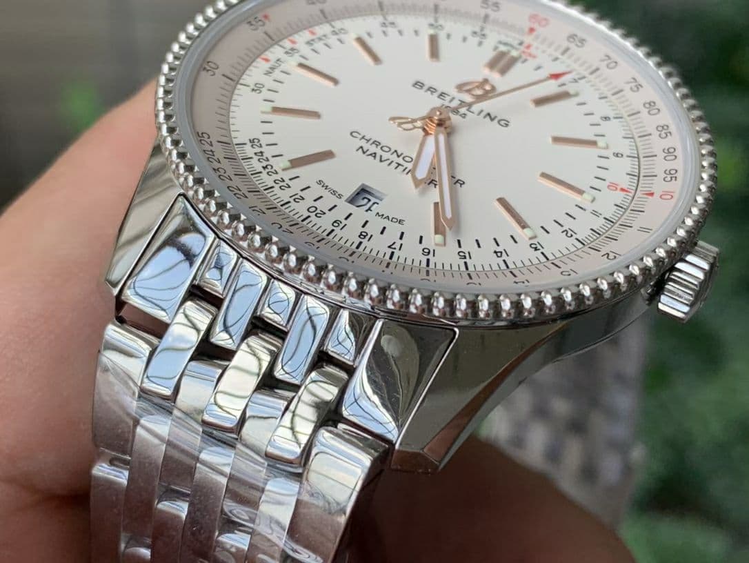 Navitimer 1 SS 41mm TF 1:1 Best Edition White Dial on SS Bracelet A2824 Navitimer 1 SS 41mm TF 1:1 Best Edition White Dial on SS Bracelet A2824