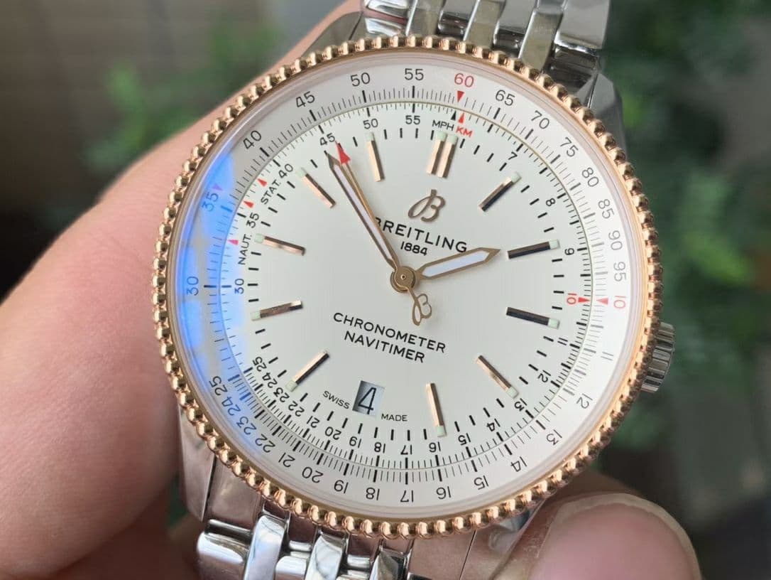 Navitimer 1 SS 38mm TF 1:1 Best Edition RG Bezel White Dial on SS Bracelet A2824 Navitimer 1 SS 38mm TF 1:1 Best Edition RG Bezel White Dial on SS Bracelet A2824