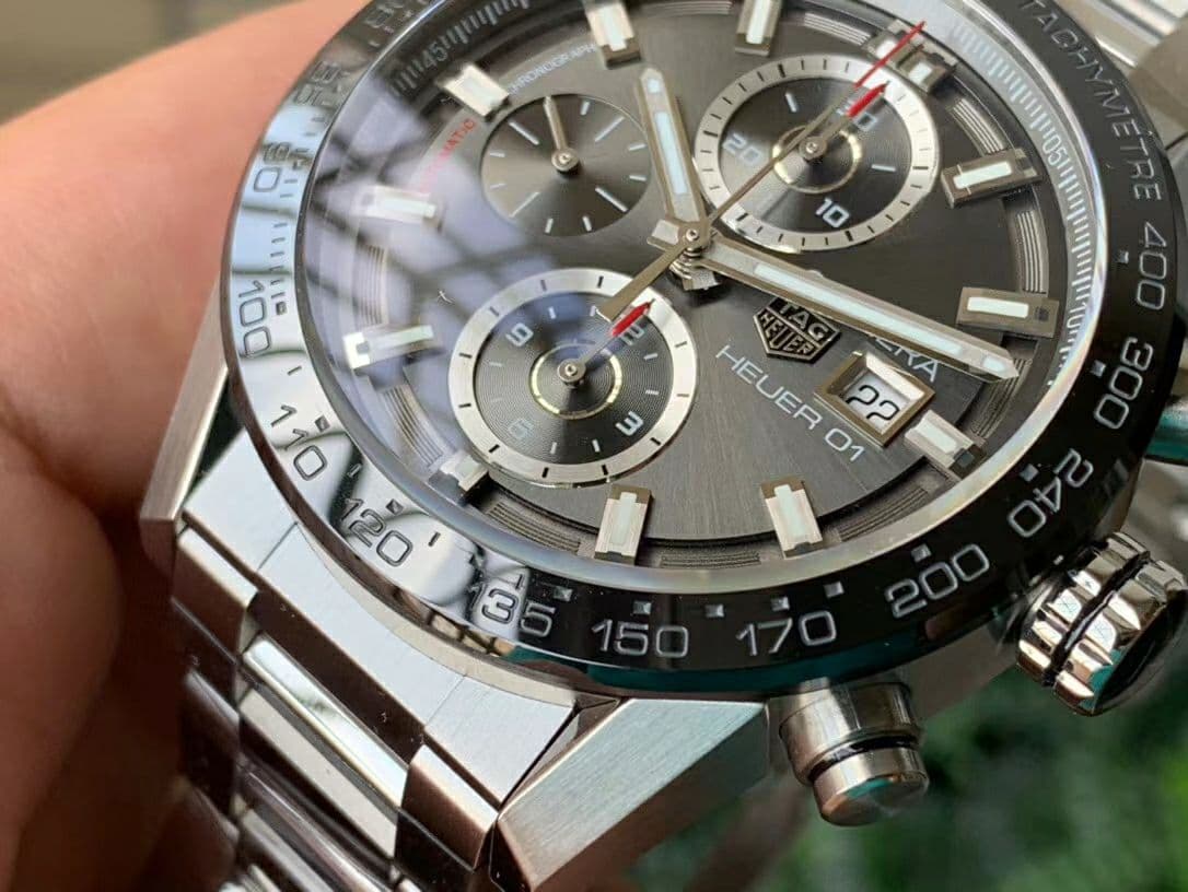 Calibre Heuer 01 Chrono SS XF 1:1 Best Edition Gray Dial on SS Bracelet Strap A1887 Calibre Heuer 01 Chrono SS XF 1:1 Best Edition Gray Dial on SS Bracelet Strap A1887