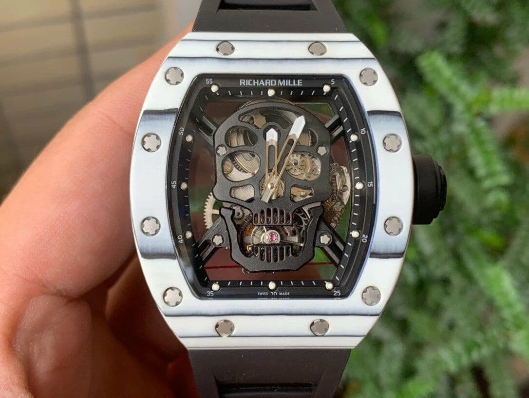 RM052-01 Tourbillon PVD White Bezel JBF Best Edition Skeleton Dial on Black Rubber Strap RM052-01 Tourbillon PVD White Bezel JBF Best Edition Skeleton Dial on Black Rubber Strap