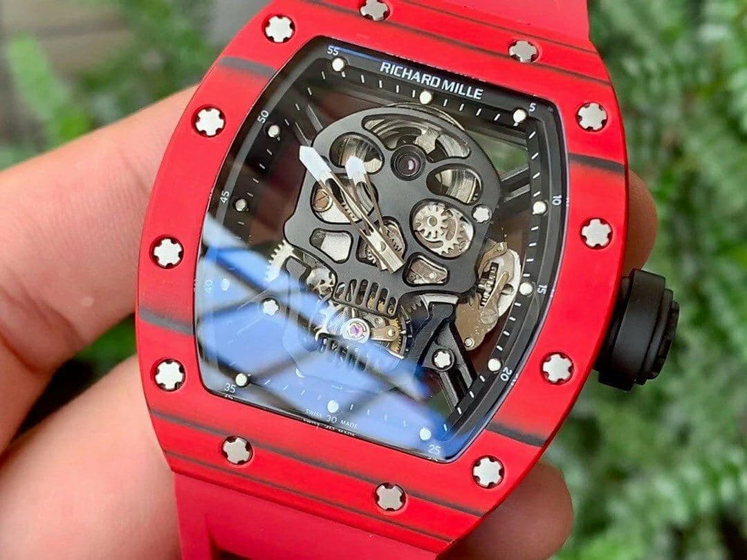 RM052-01 Tourbillon PVD Red Bezel JBF Best Edition Skeleton Dial on Red Rubber Strap RM052-01 Tourbillon PVD Red Bezel JBF Best Edition Skeleton Dial on Red Rubber Strap
