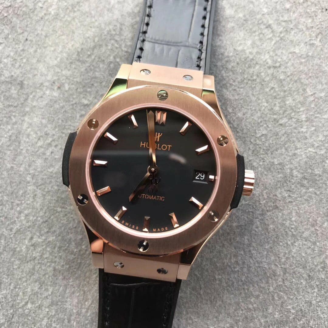 Classic Fusion 38mm RG JJF 1:1 Best Edition Black Dial on Black Gummy Strap A2892 V2 Classic Fusion 38mm RG JJF 1:1 Best Edition Black Dial on Black Gummy Strap A2892 V2