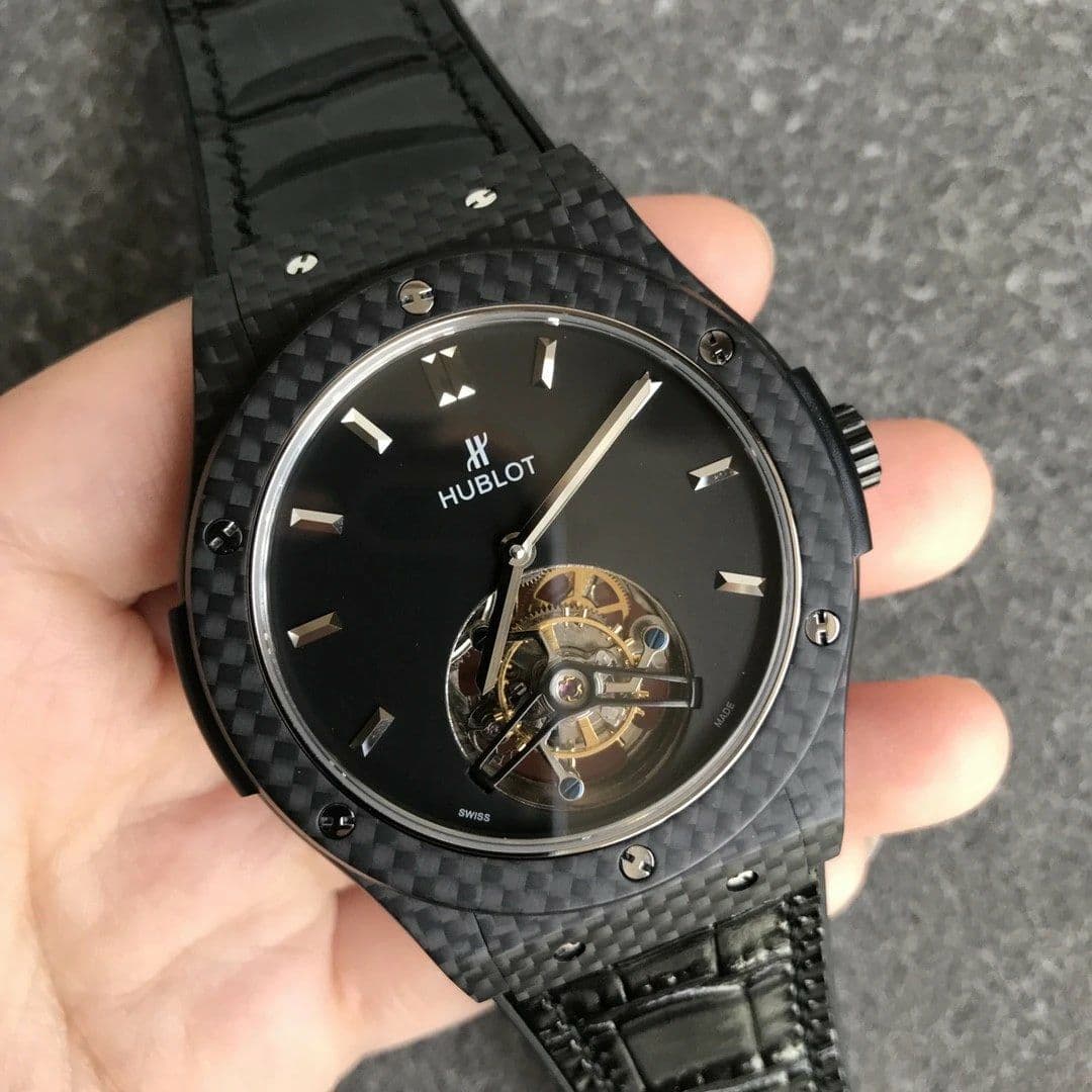 Big Bang Tourbillon Automatic PVD Black Dial on Black Rubber Strap