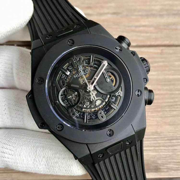 Big Bang Unico 45.5mm SS Ceramic Bezel Skeletonal Dial on Black Rubber Strap HUB1220 Big Bang Unico 45.5mm SS Ceramic Bezel Skeletonal Dial on Black Rubber Strap HUB1220
