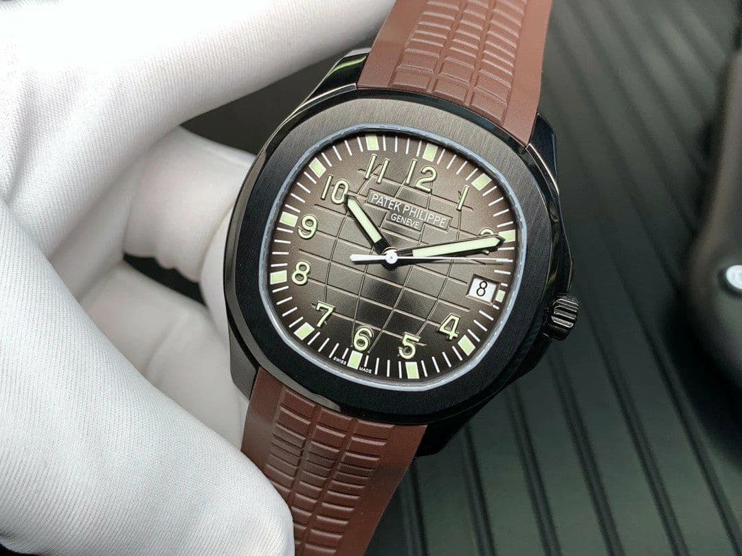 Aquanaut Black Venom DLC ZF 1:1 Best Edition Black Dial on Brown Rubber Strap 324CS