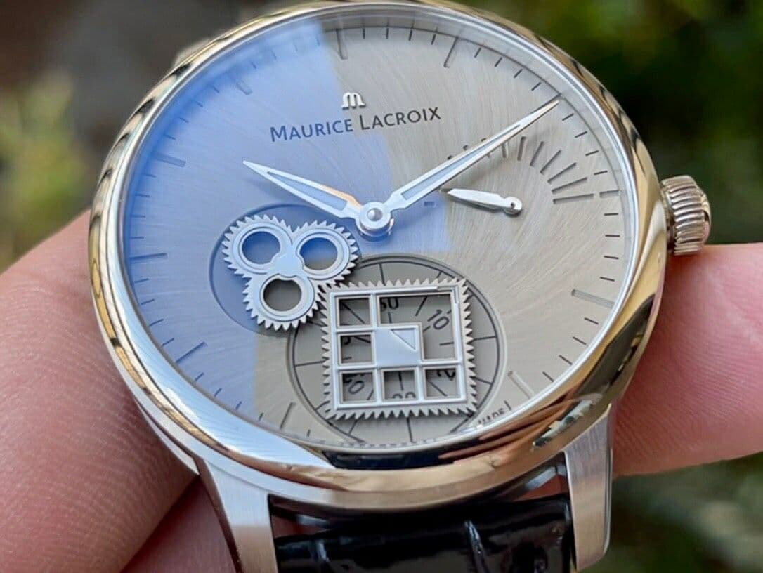 Masterpiece Square Wheel SS Gray Dial on Black Leather Strap A6498 V3