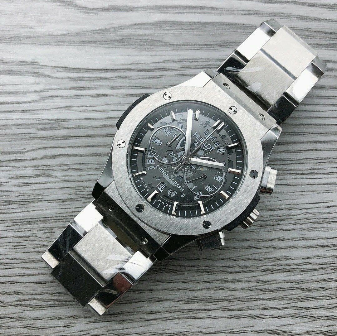 Hublot Chrono Silver Hight Version On SS Steel Strap