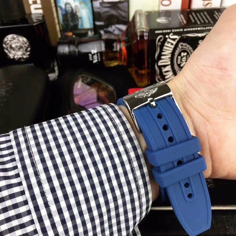 Breitling Superocean Blue Dial on Blue Rubber Strap