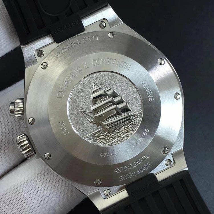 Overseas Dual Time Power Reserve TWA Best Edition White Dial on Black Leather Strap