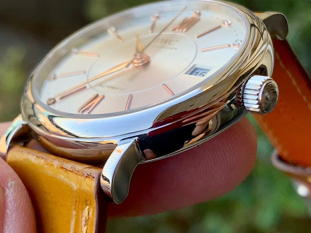 Portofino 37mm SS V7F 1:1 Best Edition White Dial on Light Brown Leather Strap