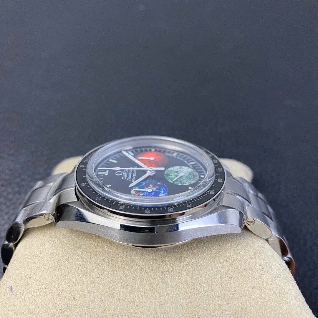 Speedmaster From Moon to Mars 1:1 Best Edition Black Dial on SS Bracelet Manual Winding Chrono Movement