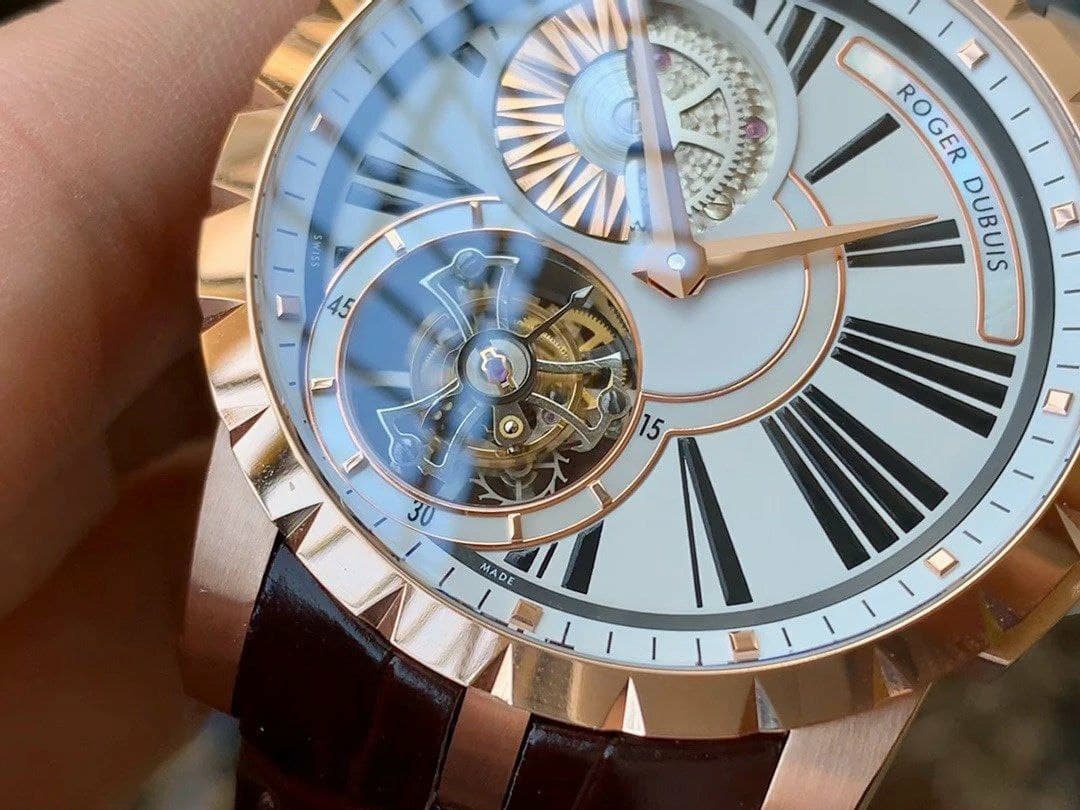 Roger Dubuis Hommage Flying Tourb RDDBHO0568 RG/LE Wht/Wht A Tour