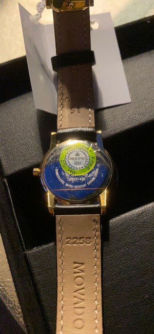 Movado Black Core Museum Classic Gold Plated Watch