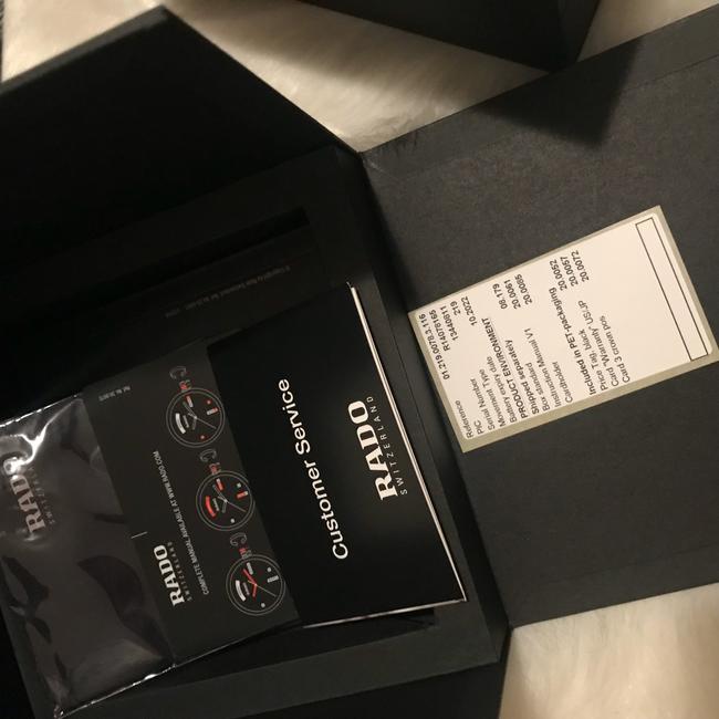 Rado Black XL Mens Diamaster Croc Embossed Leather Strap 40mm Watch