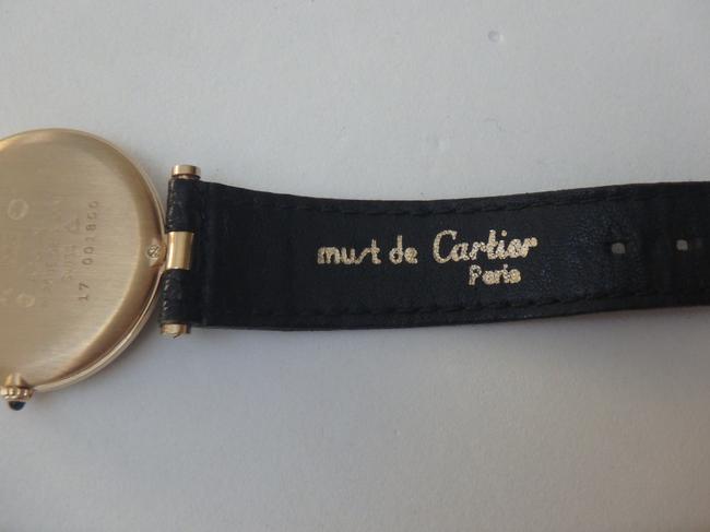 Cartier Black Yellow Gold Les Must De Paris Ronde Vermeil 925 Ss Quartz Watch