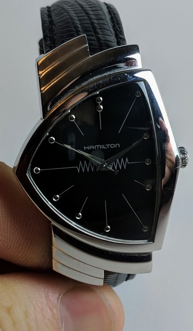 Hamilton Black Steel Ventura H244110 Quartz Mens Watch