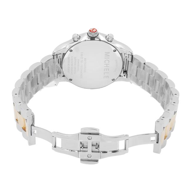 Michele Mother Of Pearl Jetway Diamond Two Tone Steel Quartz Ladies Mww17a000017 Watch