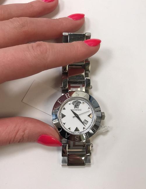 Versace White Reve Xlq99d001 S099 Dial Stainless Steel Quartz Ladies Watch