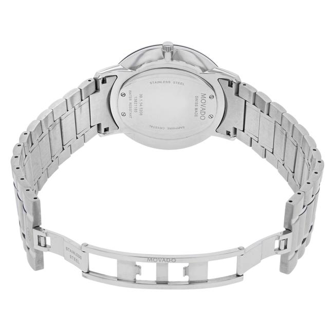 Movado Stainless Steel Thin Classic 40mm Black Dial Quartz Mens 0606687 Watch