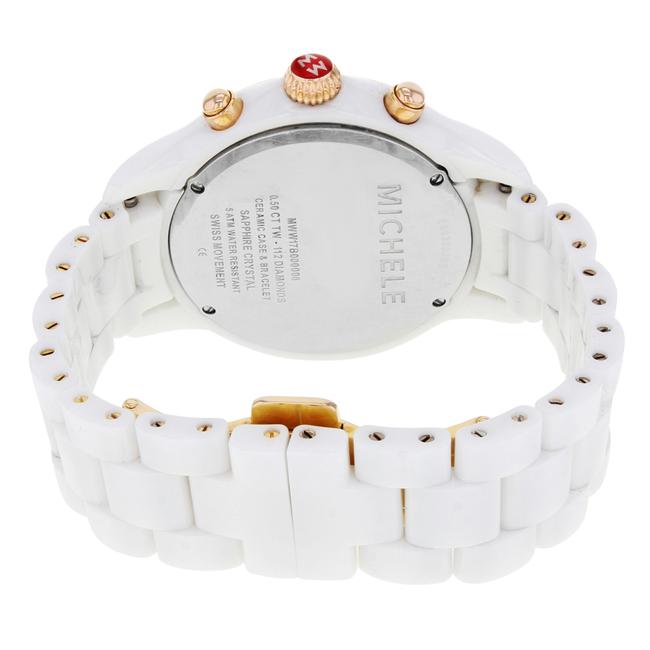 Michele White Jetway Diamond 0.50cttw Ceramic Plated Steel Ladies Mww17b000008 Watch